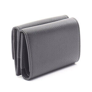 Celine Folded fold Black Leather Wallet Tri
